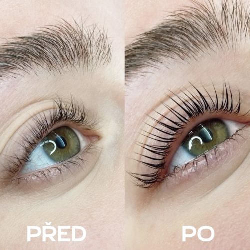 Laminace řas před a po- kosmetička Plzeň
