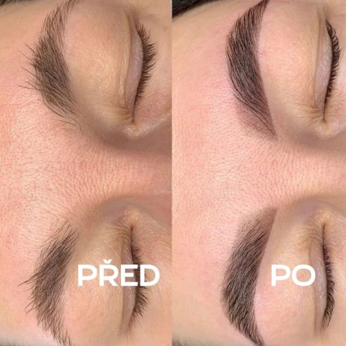 Henna obočí- barvení obočí před a po, kosmetička Plzeň